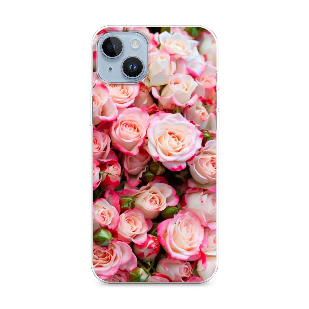 

Чехол на Apple iPhone 14 Plus "Много роз", Розовый, 15350-2