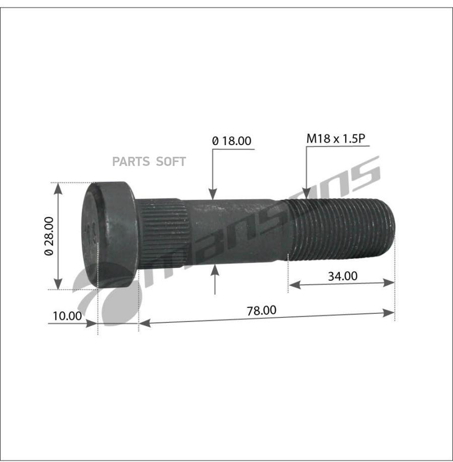 Болт Колесный Mansons арт. 200.224