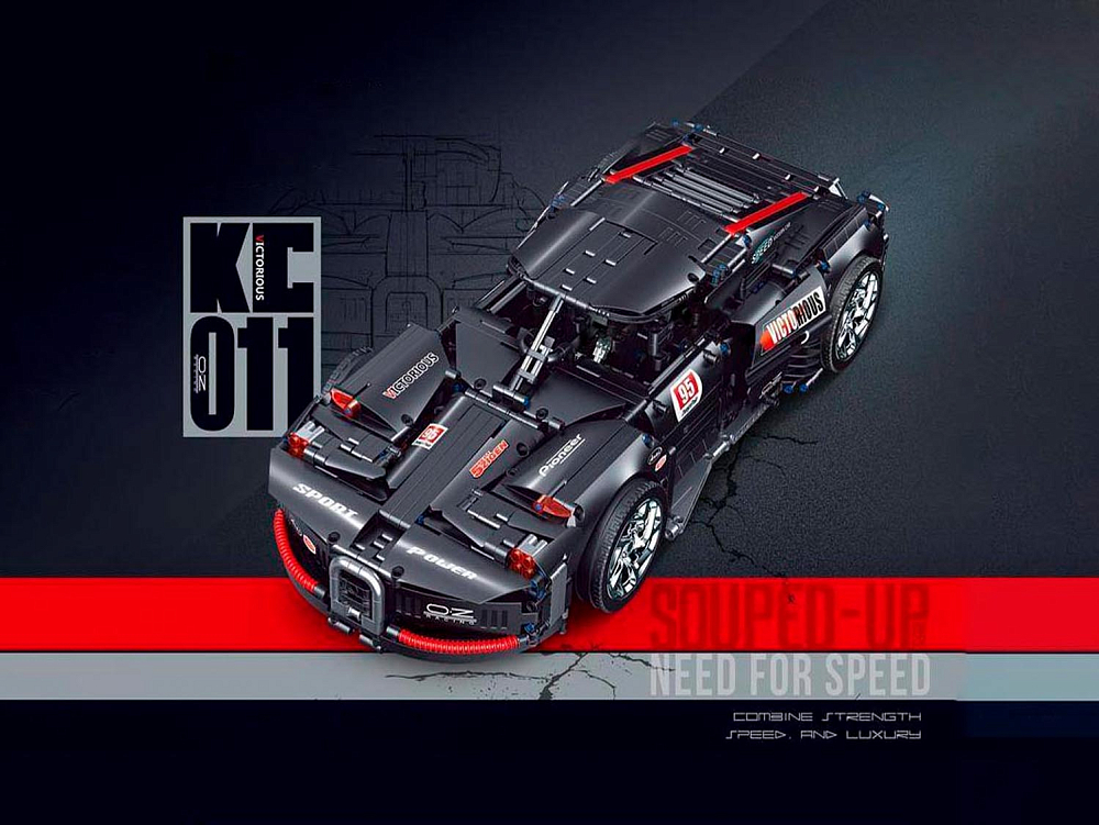 

Конструктор Decool Черный спорткар, 2223 деталей, KC011_MK, KC011_MK