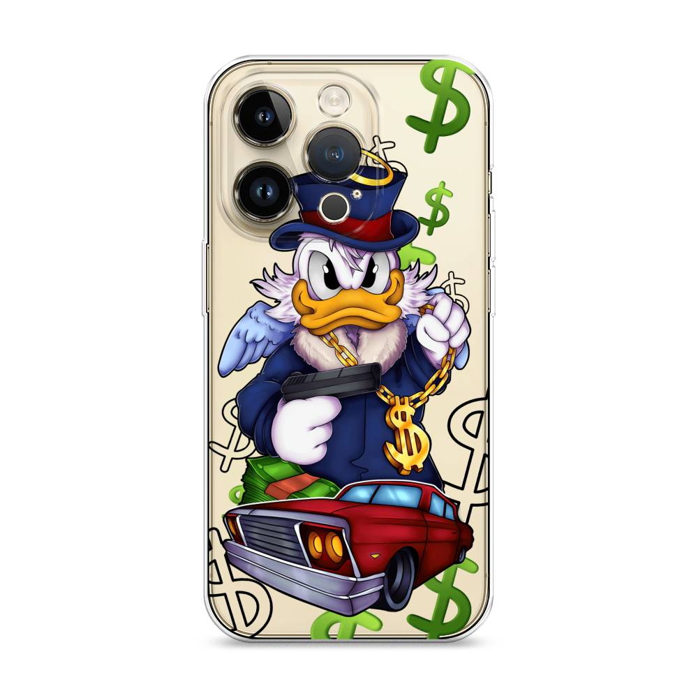

Чехол на Apple iPhone 14 Pro "Scrooge McDuck with a Gold Chain", Красный;синий;белый, 15250-6