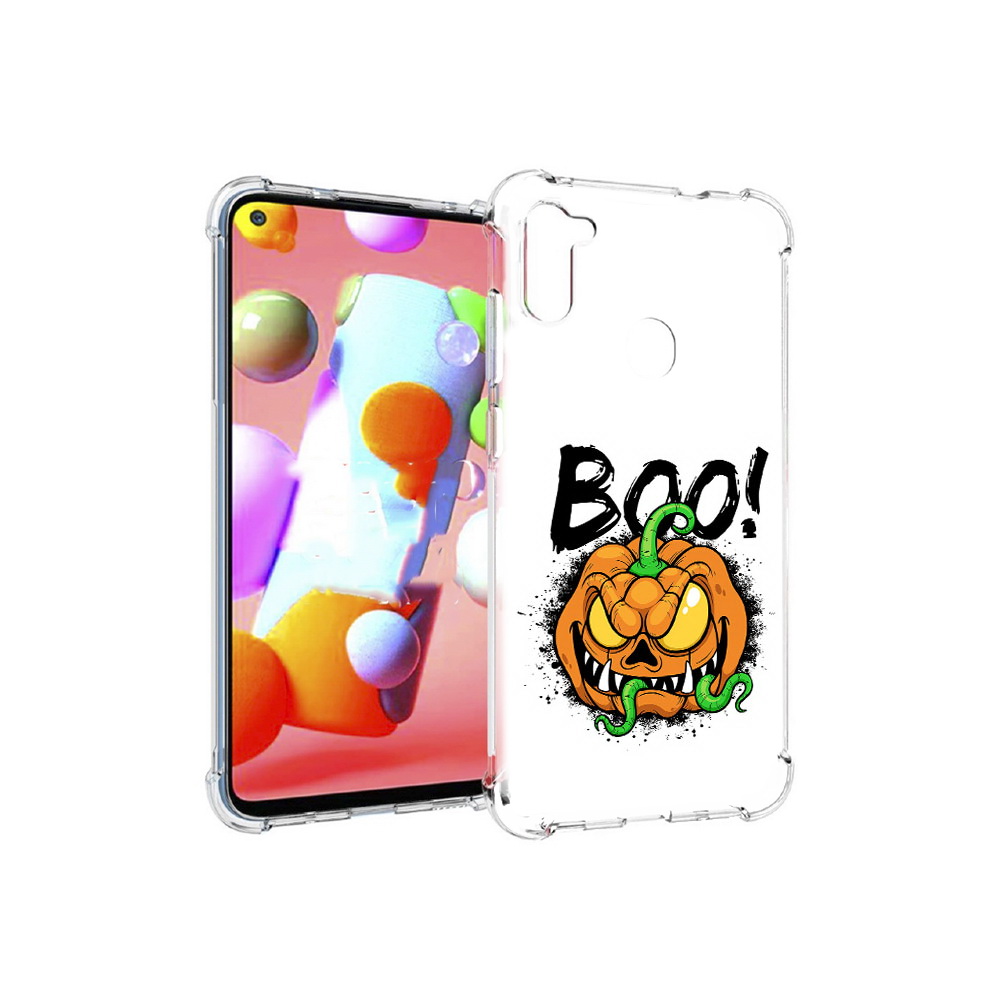 

Чехол MyPads Tocco для Samsung Galaxy M11 Хэллоуин бу (PT147121.487.193), Прозрачный, Tocco