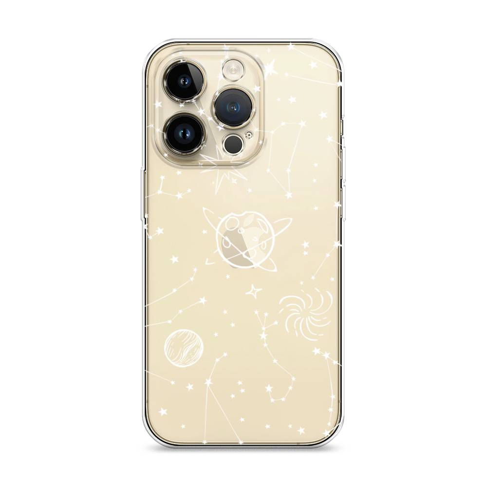 

Чехол на Apple iPhone 14 Pro "Планеты в космосе", Белый, 15250-2