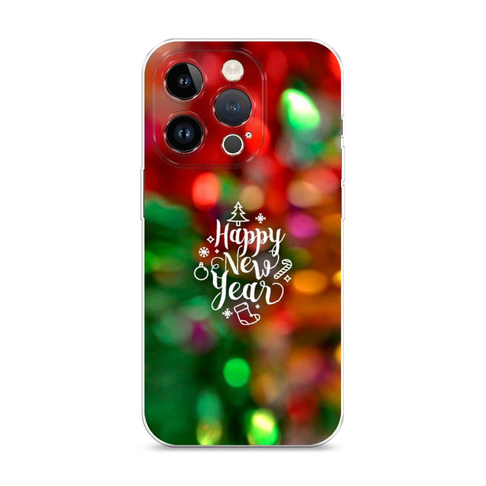 

Чехол для Apple iPhone 14 Pro "Новый Год на елке", Зеленый;красный;желтый, 15250-5