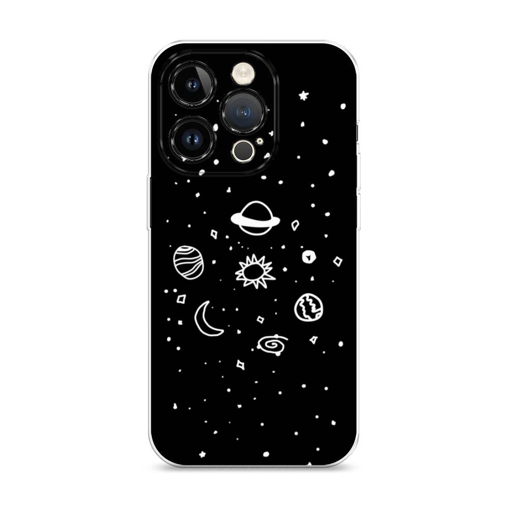 

Чехол для Apple iPhone 14 Pro "Дудл солнечной системы", Бежевый;серый, 15250-2