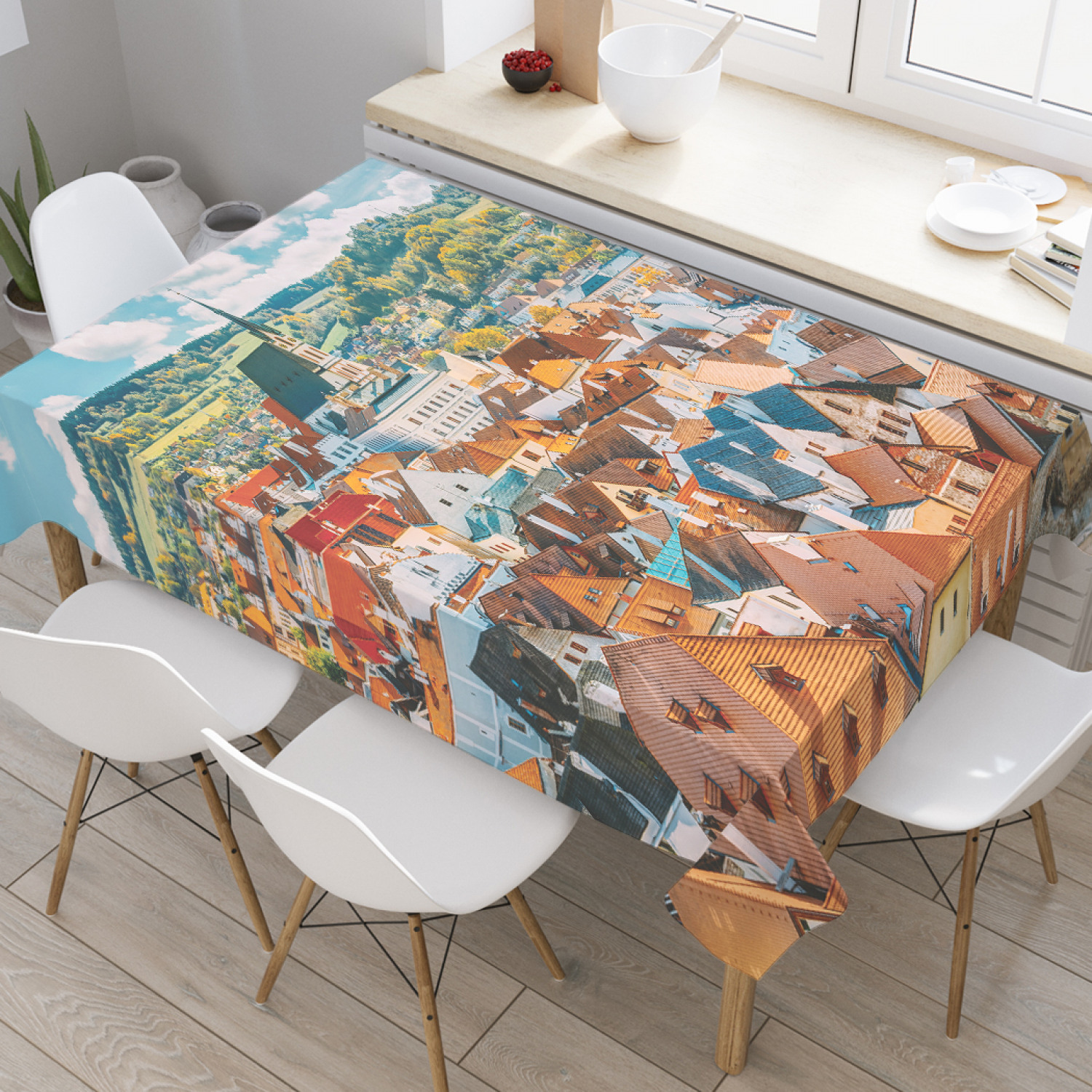 

Скатерть прямоугольная JoyArty "Захватывающий полет" из оксфорда, 120x145 см, Голубой, Захватывающий полет