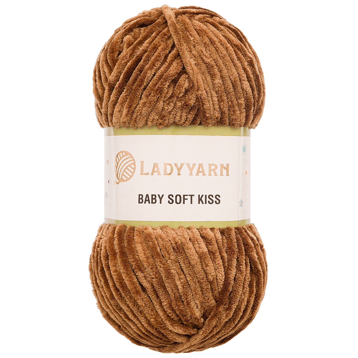 Пряжа плюшевая LadyYarn 'Baby Soft Kiss' 100г 100м, микрополиэстер (коричневый), 5 шт