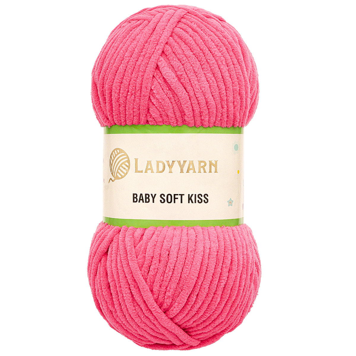 Пряжа плюшевая LadyYarn 'Baby Soft Kiss' 100г 100м, микрополиэстер (фуксия), 5 шт