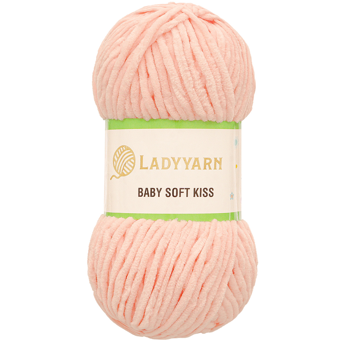 Пряжа плюшевая LadyYarn 'Baby Soft Kiss' 100г 100м, микрополиэстер (светло-розовый), 5 шт