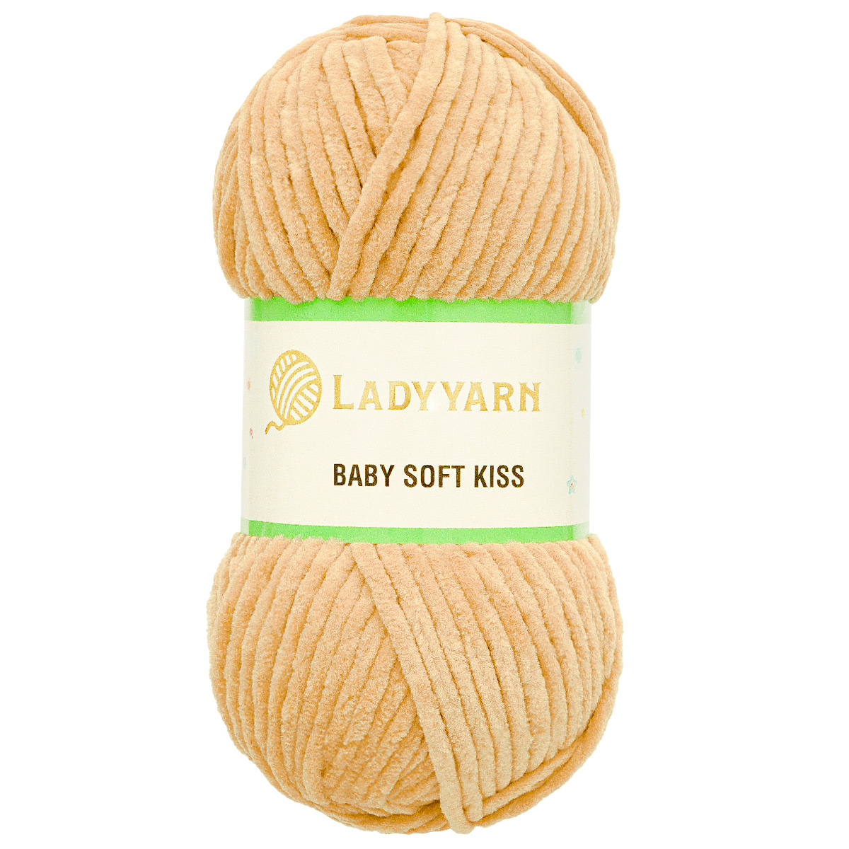 Пряжа плюшевая LadyYarn 'Baby Soft Kiss' 100г 100м, микрополиэстер (бежевый), 5 шт