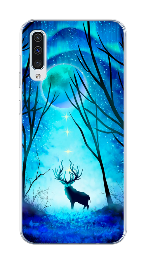 

Чехол на Samsung Galaxy A50/A30S "Олень северное сияние", Синий;черный;голубой, 27750-1