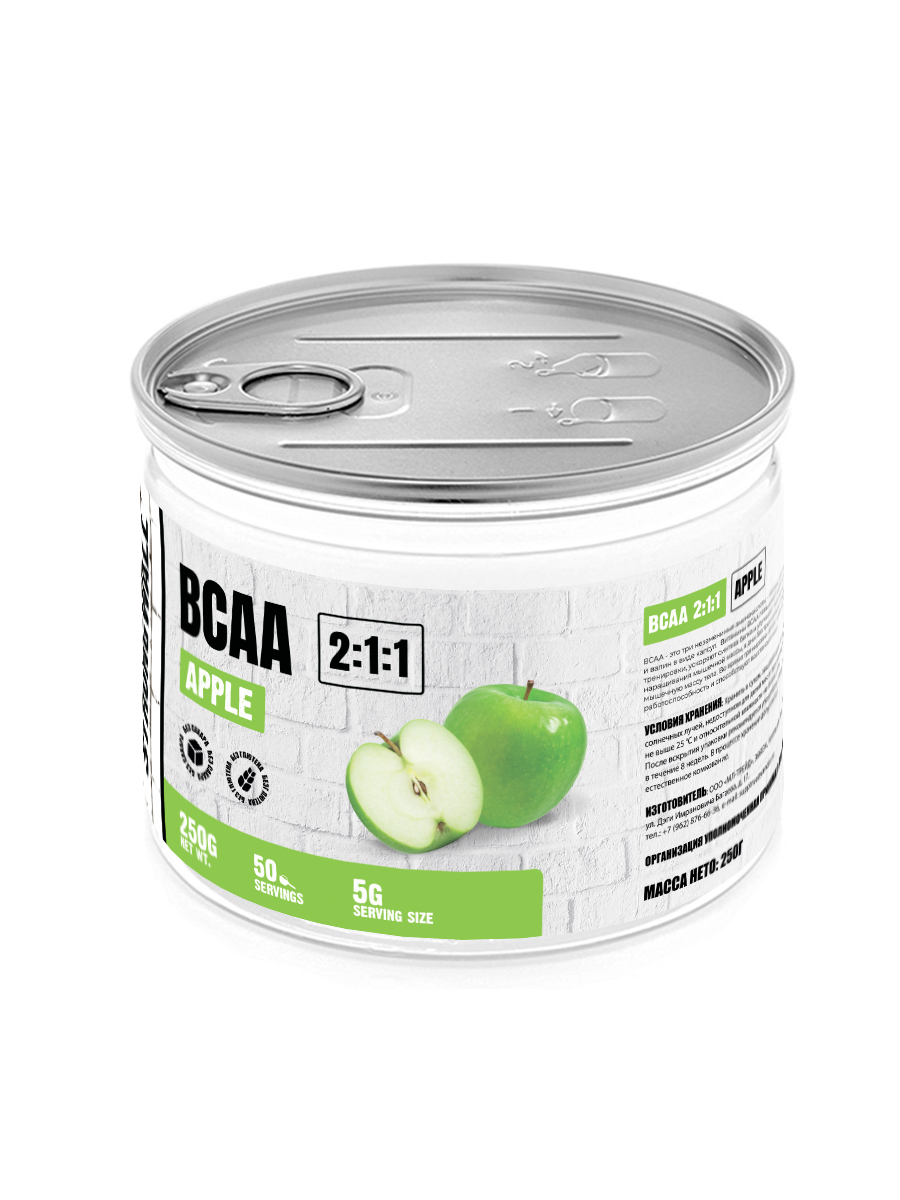 Аминокислоты Strong Wall BCAA Яблоко 250г