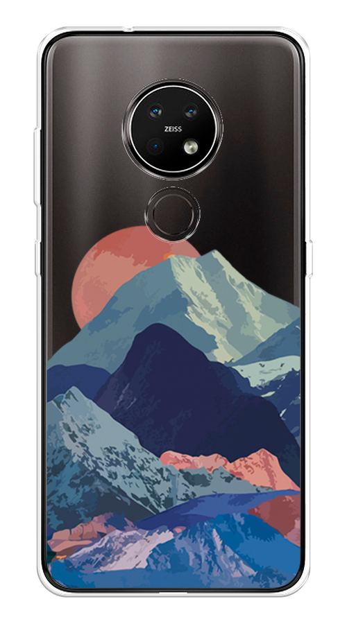 

Чехол на Nokia 6.2 "Закат в снежных горах", Красный;серый;голубой, 123050-2