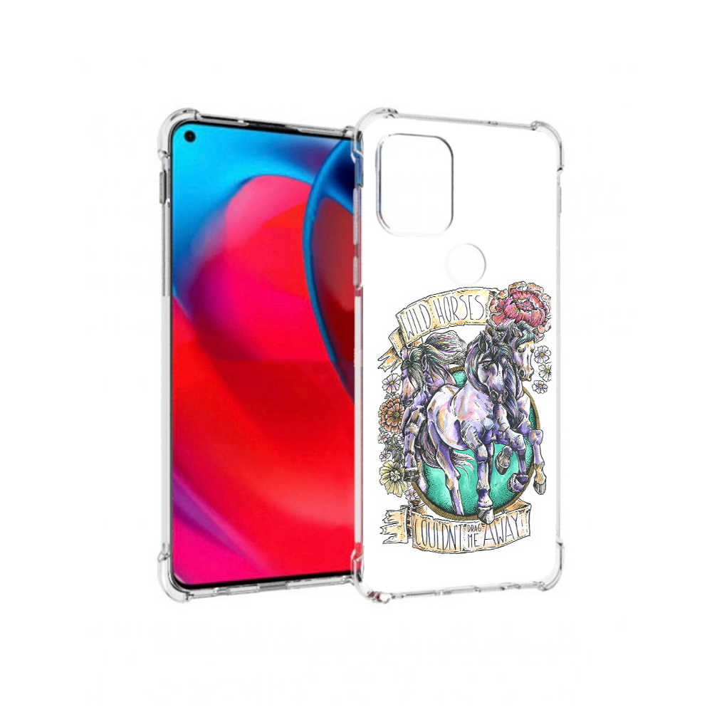 

Чехол MyPads Tocco для Motorola Moto G рисунок коней в цветах (PT227067.359.582), Прозрачный, Tocco