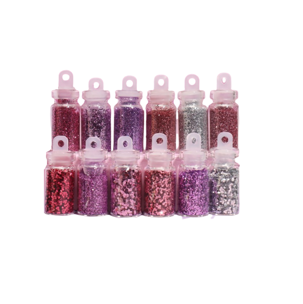 Блёстки для декора «Розовое настроение», крупные/мелкие, 12 бутылочек 6904797