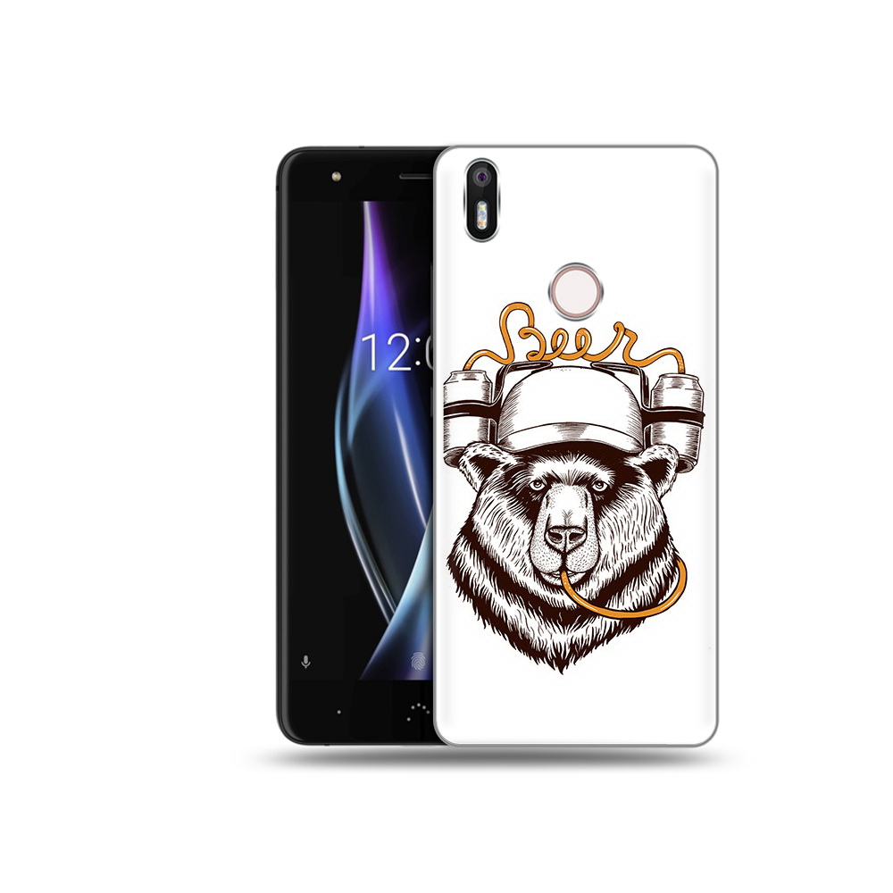 

Чехол MyPads Tocco для BQ Aquaris X пивной медведь, Прозрачный, Tocco