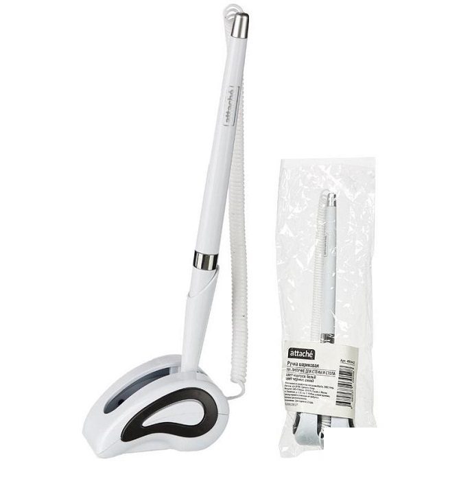 

Ручка шариковая на липучке для стены/стола Attache (0,5мм, синий, корпус белый) 25шт