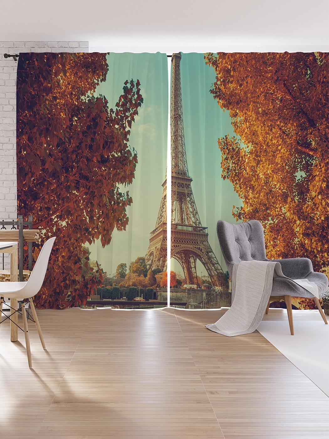 

Шторы под лён JoyArty "Любование парижем", серия Oxford DeLux, 340х265 см, Любование парижем