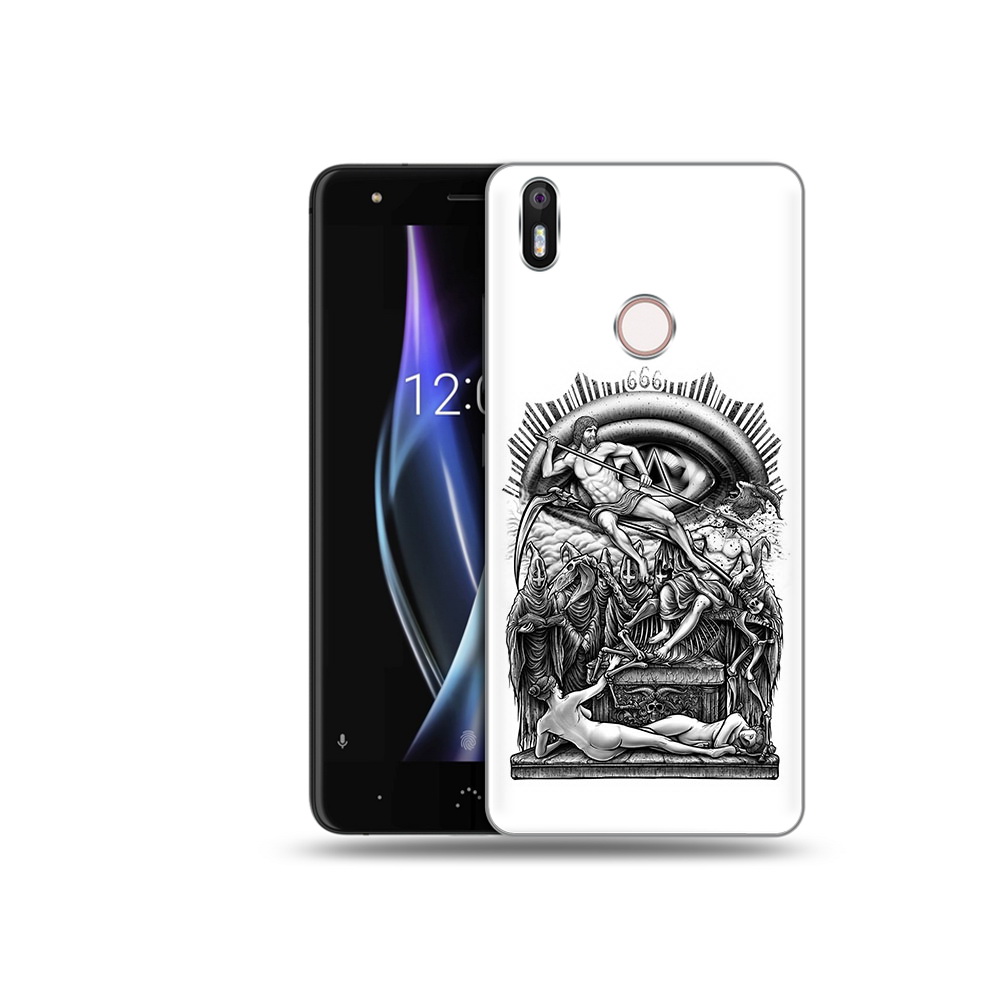 

Чехол MyPads Tocco для BQ Aquaris X оракул черно белый, Прозрачный, Tocco