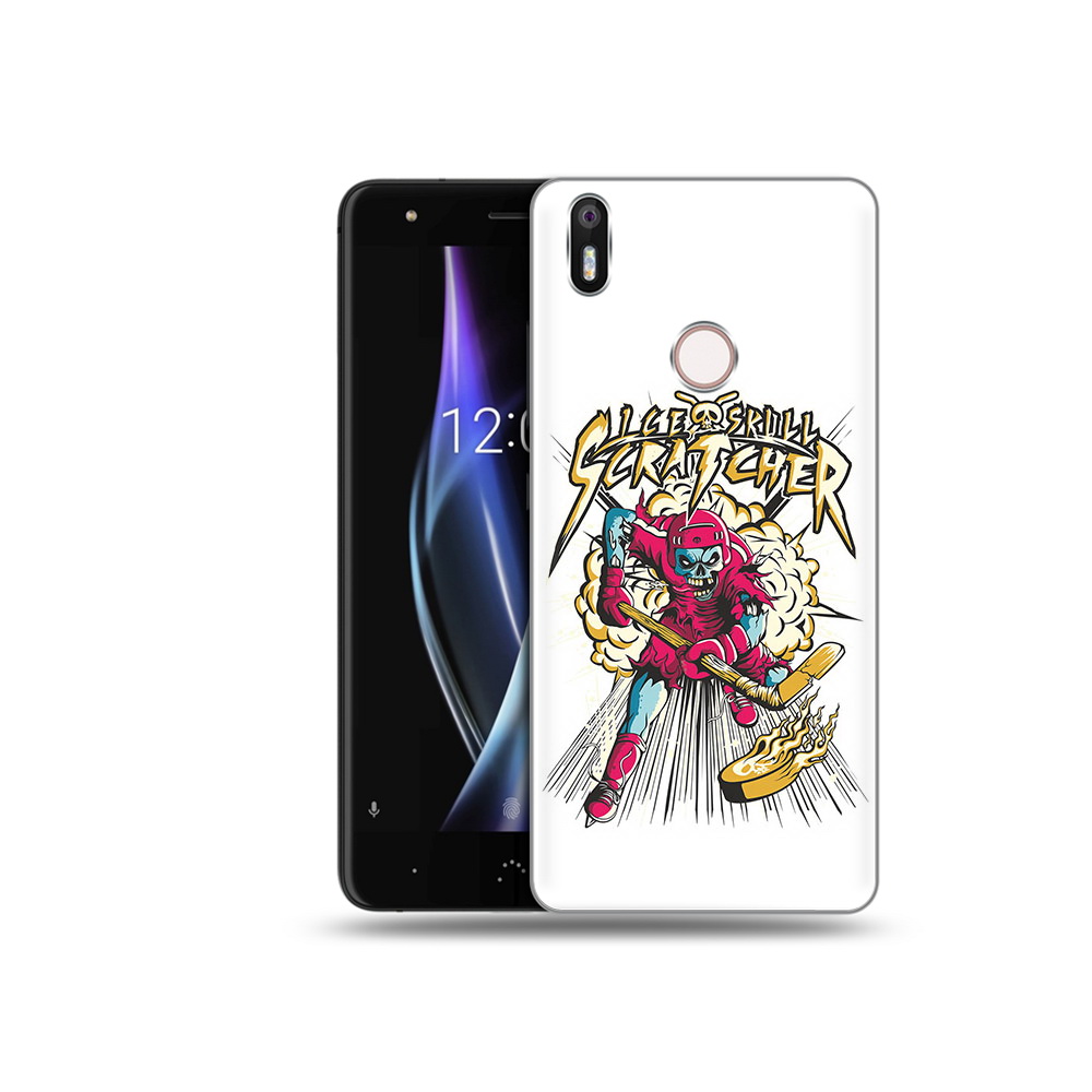 

Чехол MyPads Tocco для BQ Aquaris X нарисованный скелет хоккеист, Прозрачный, Tocco