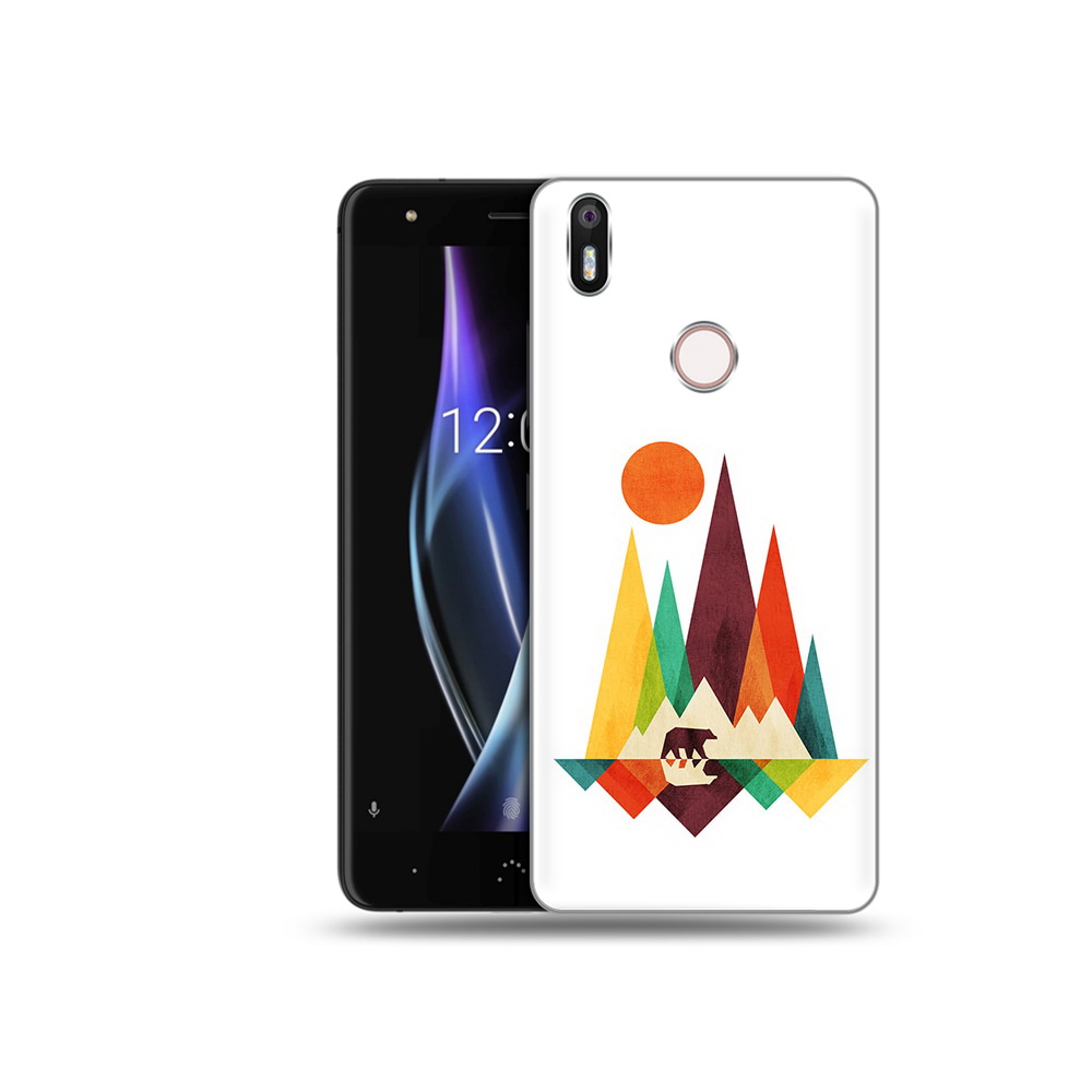 

Чехол MyPads Tocco для BQ Aquaris X нарисованные горы с медведем, Прозрачный, Tocco