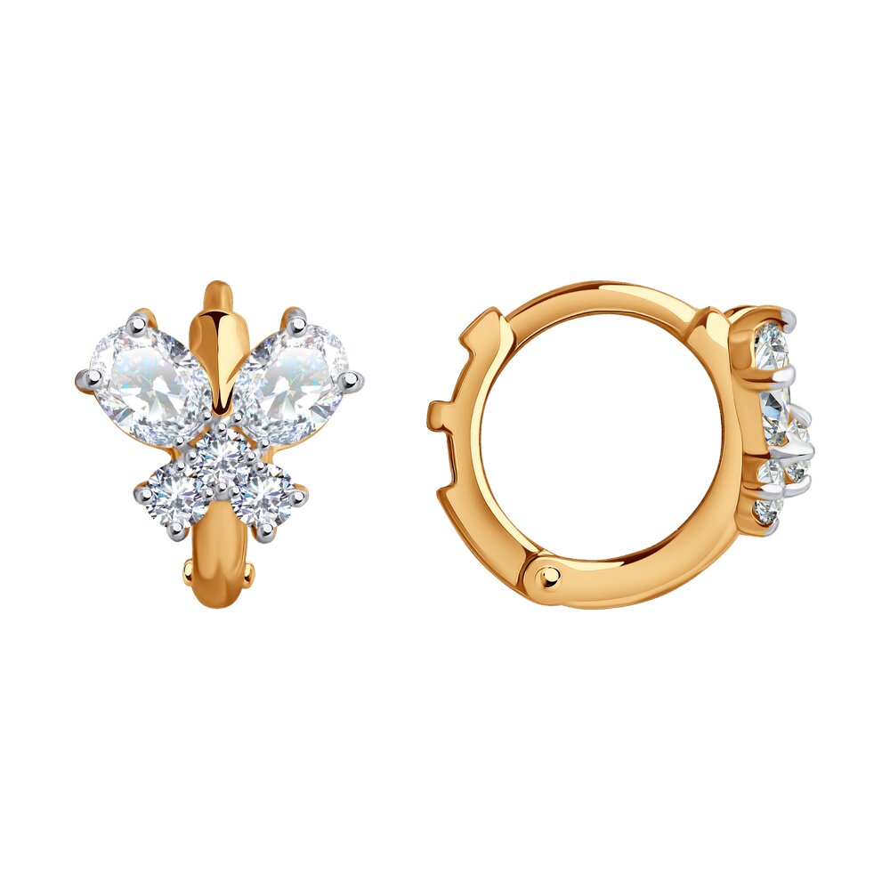 

Серьги конго из красного золота SOKOLOV 029860, фианит, 029860