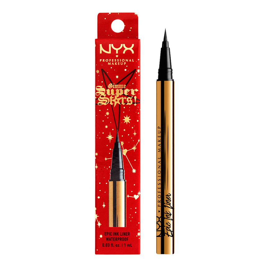 фото Подводка-лайнер для глаз nyx gimme super stars epic ink liner, 01 noir, 1 мл nyx professional makeup