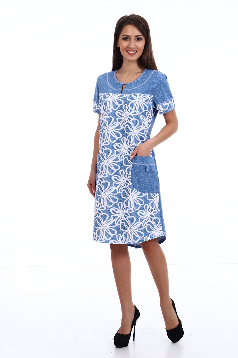 Платье женское Новое кимоно 6-111 голубое 60 RU