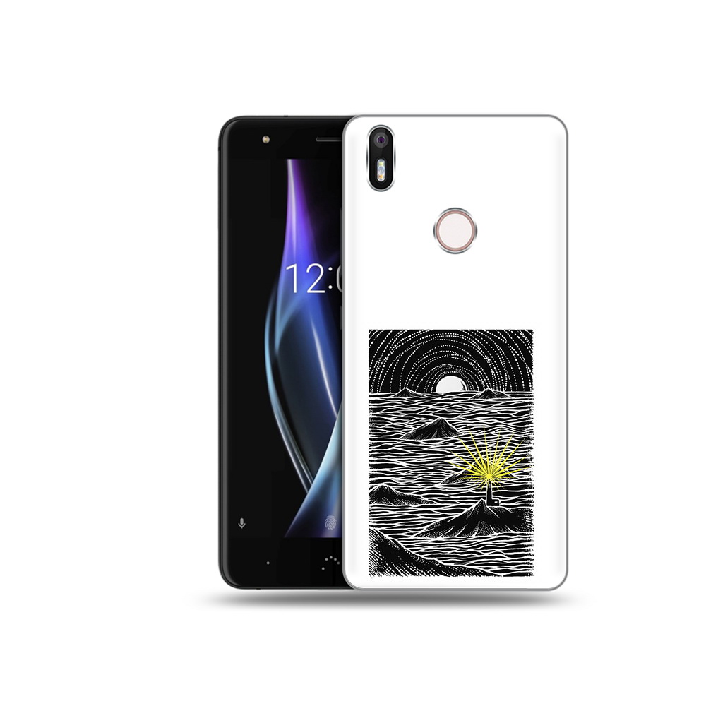 

Чехол MyPads Tocco для BQ Aquaris X маяк в черно белом море, Прозрачный, Tocco