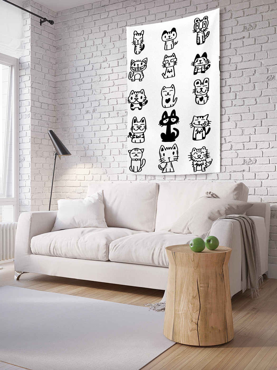 

Вертикальное фотопанно на стену JoyArty Нарисованные коты 150x200 см, Нарисованные коты