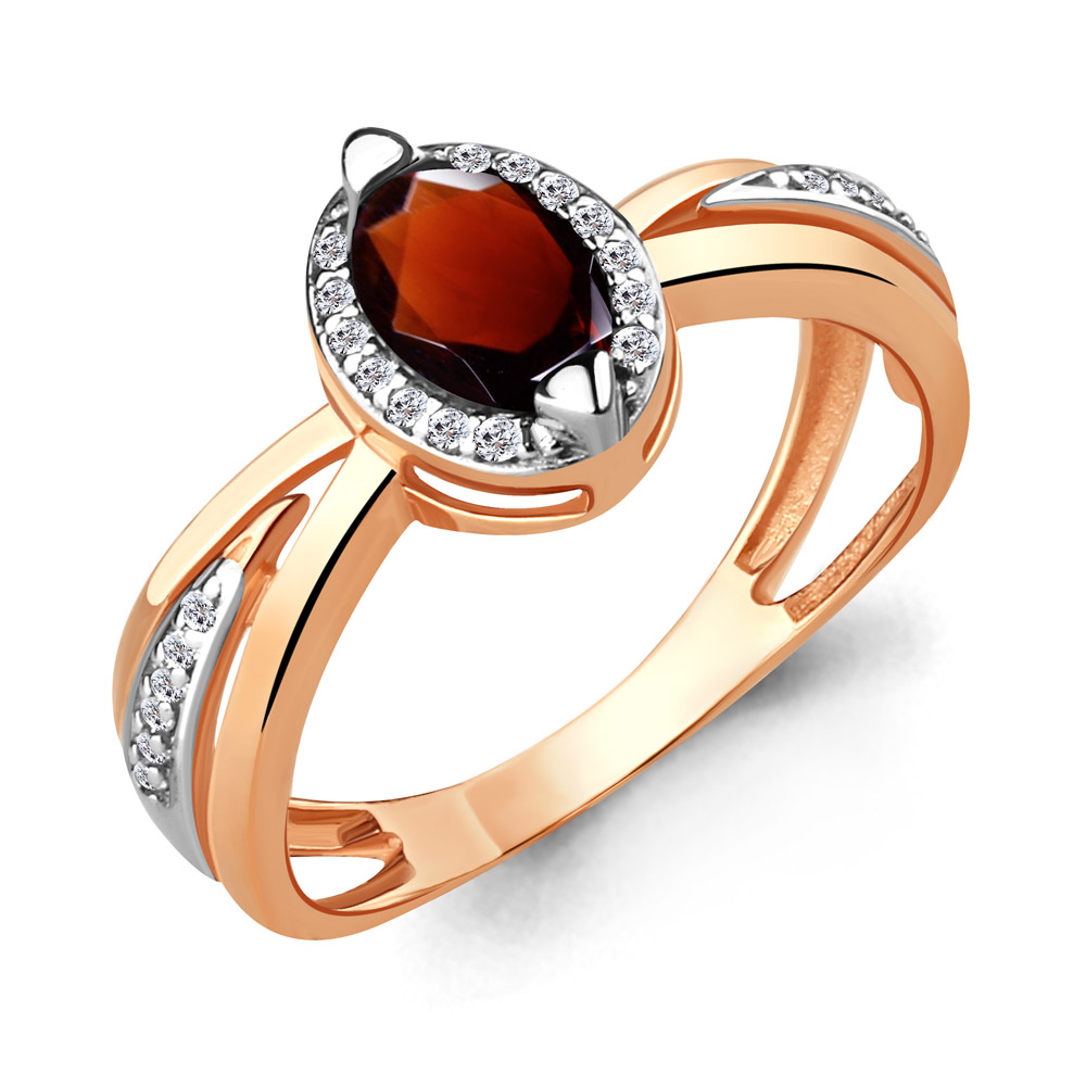 

Кольцо из серебра с гранатом Aquamarine Aquamarine 6578203А_925_з р. 17,5, 6578203А_925_з