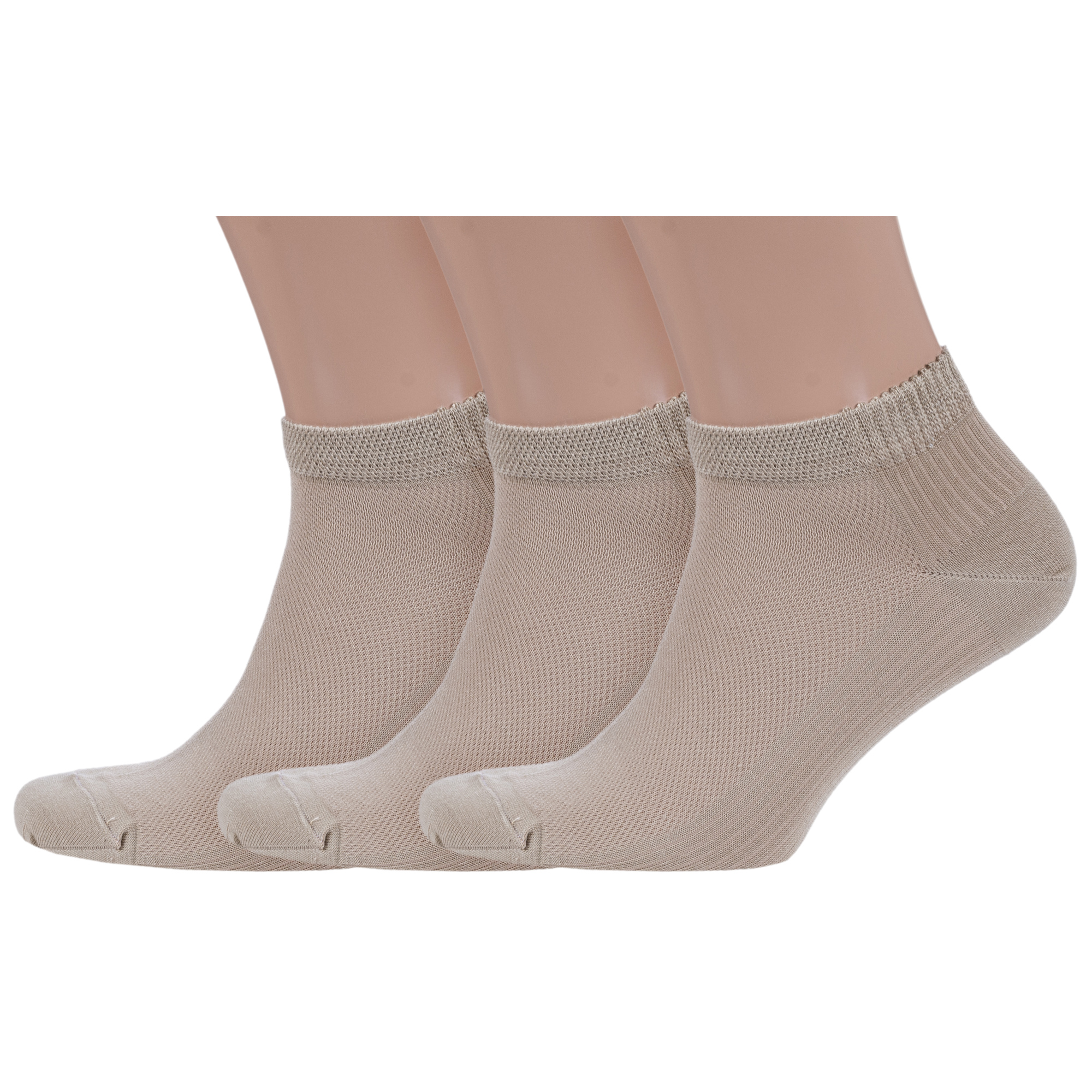 Комплект носков мужских Grinston socks 3-15D10 бежевых 25