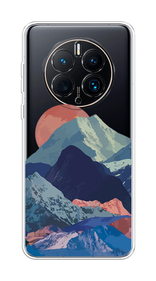 

Чехол на Huawei Mate 50 Pro "Закат в снежных горах", Красный;серый;голубой, 6109950-2
