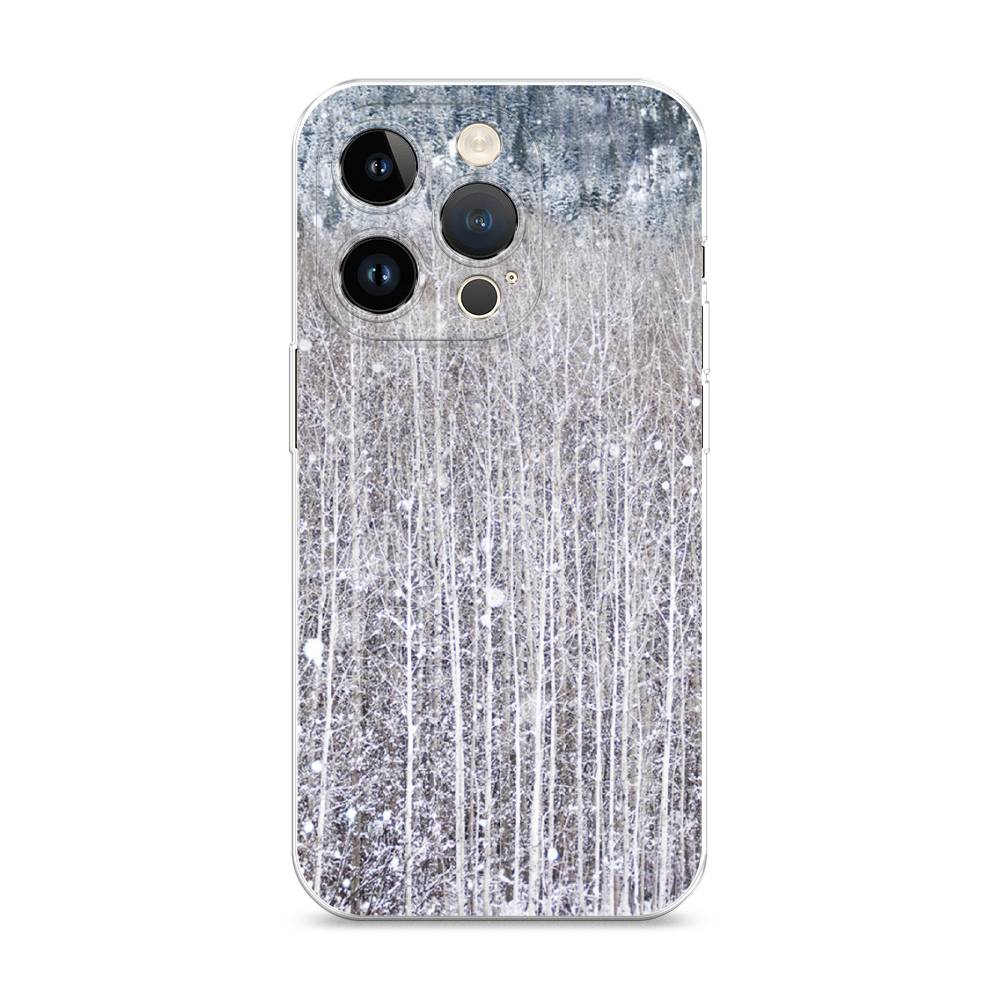 

Чехол для Apple iPhone 14 Pro "Снежный лес", Бежевый;серый;белый, 15250-5