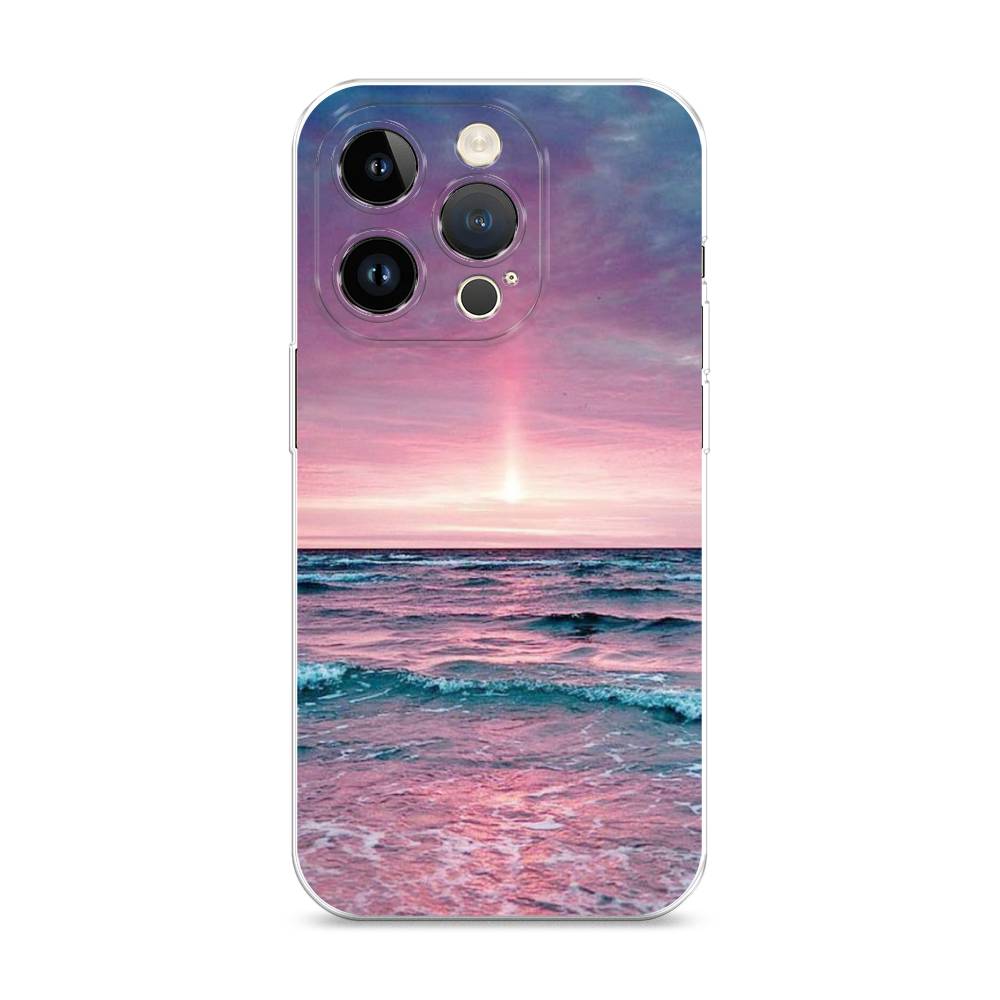 

Чехол на Apple iPhone 14 Pro "Восход 3", Розовый;голубой, 15250-2