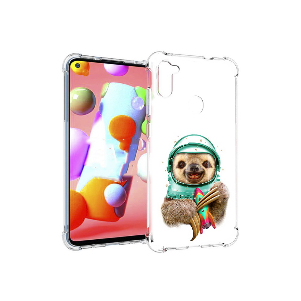

Чехол MyPads Tocco для Samsung Galaxy M11 Ленивец астронавт (PT147121.487.104), Прозрачный, Tocco
