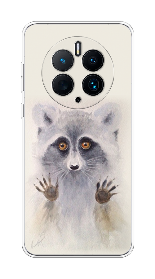 

Чехол на Huawei Mate 50 Pro "Енот за стеклом", Бежевый;серый, 6109950-4