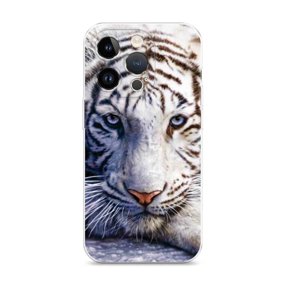 

Чехол на Apple iPhone 14 Pro "Бенгальский тигр", Коричневый;белый, 15250-1