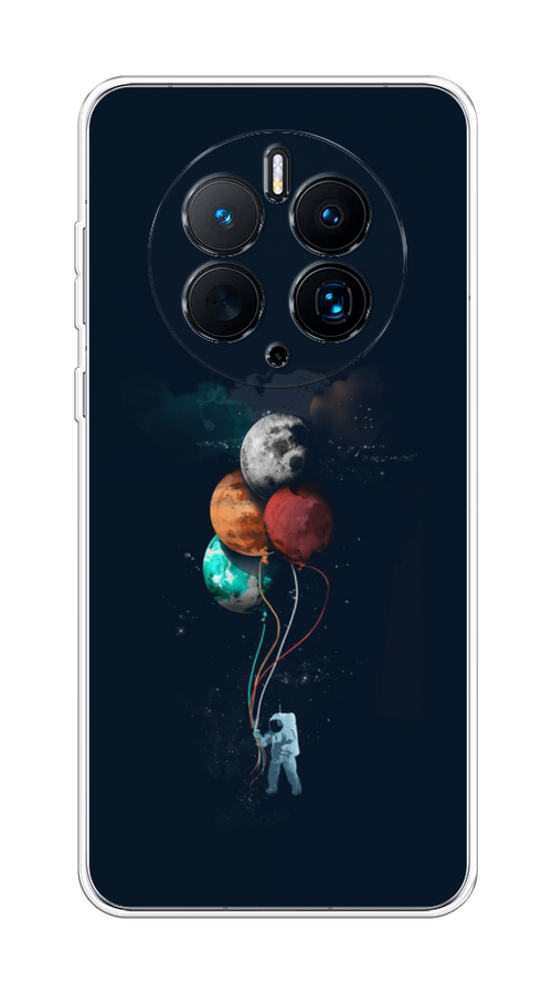 

Чехол на Huawei Mate 50 Pro "Космонавт с шариками", Разноцветный, 6109950-4