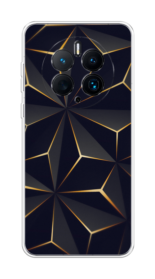 

Чехол на Huawei Mate 50 Pro "Черные полигоны", Золотистый;черный, 6109950-3