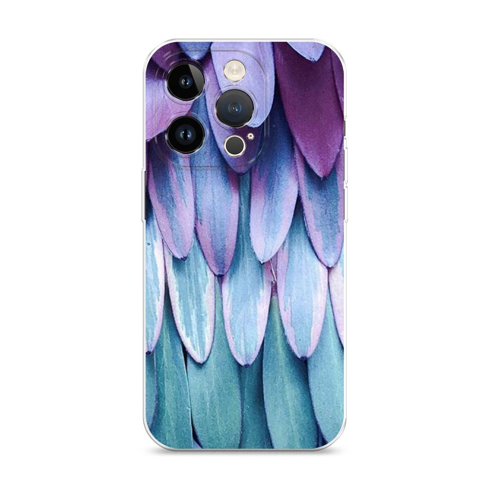 

Чехол для Apple iPhone 14 Pro "Синее перо", Фиолетовый;голубой, 15250-3