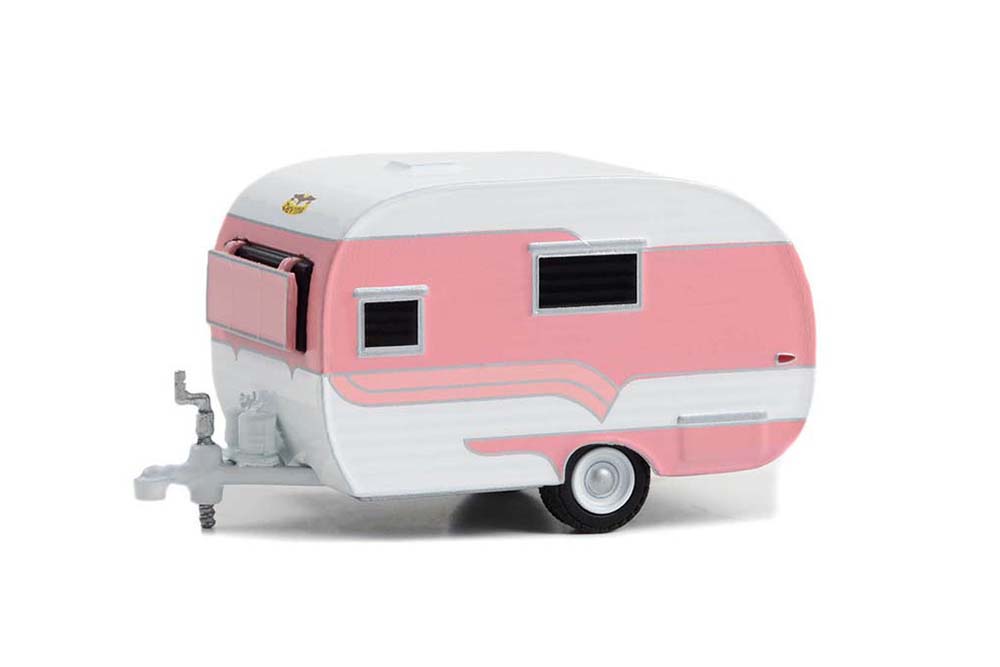 

Модель коллекционная GREENLIGHT Trailer кемпер-трейлер catolac deville 1958 pink/white, Розовый