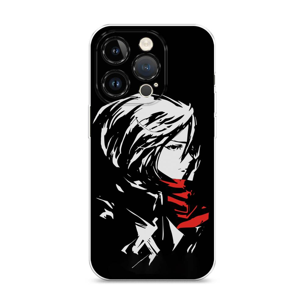

Чехол для Apple iPhone 14 Pro "Микаса минимализм", Черный;серый;красный, 15250-4