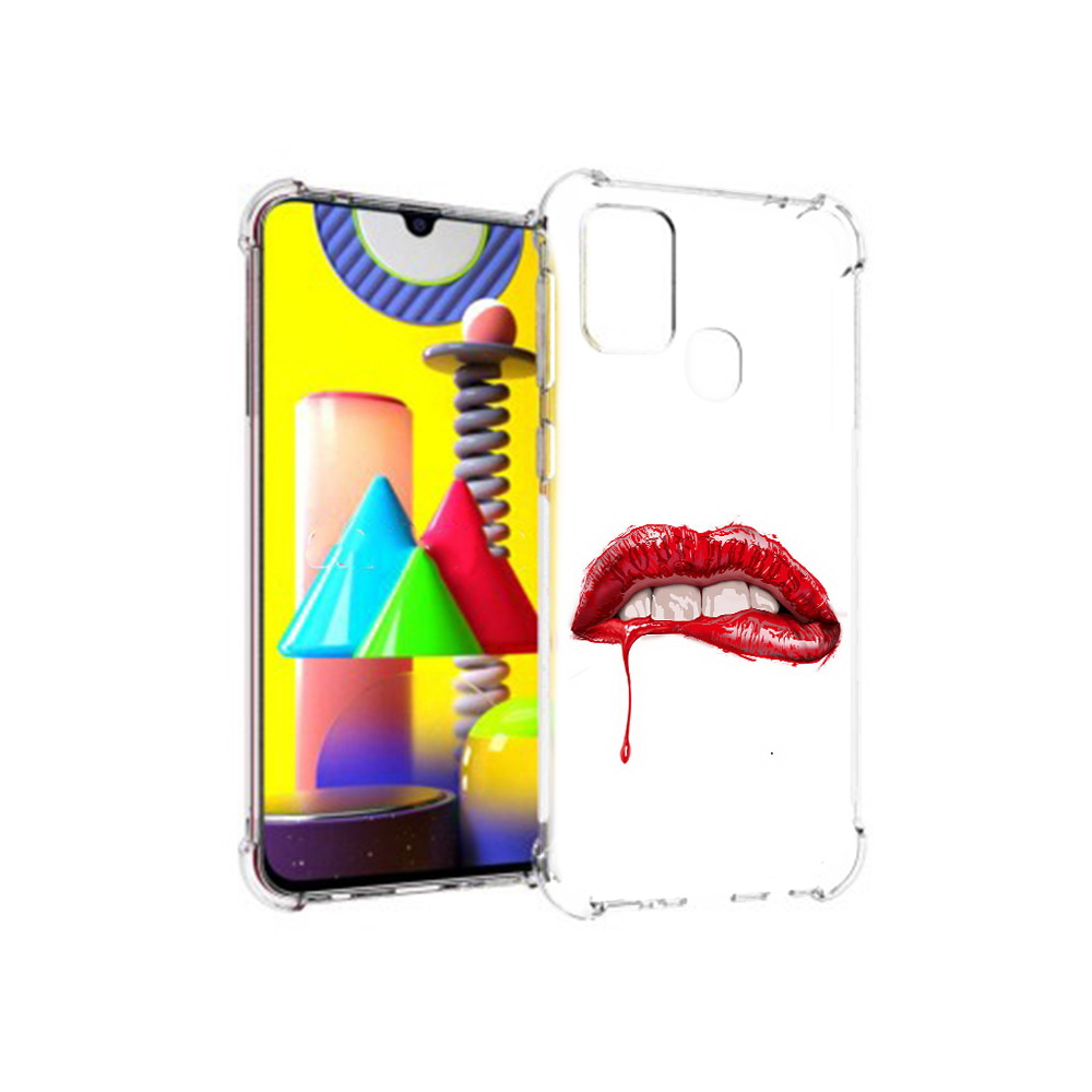

Чехол MyPads Tocco для Samsung Galaxy M31 яркие красные губы (PT147019.488.706), Прозрачный, Tocco