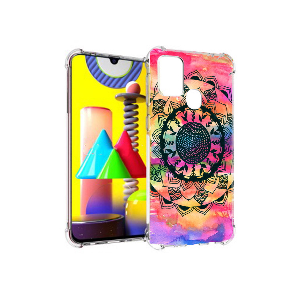 

Чехол MyPads Tocco для Samsung Galaxy M31 яркая абстракция круглый цветок, Прозрачный, Tocco