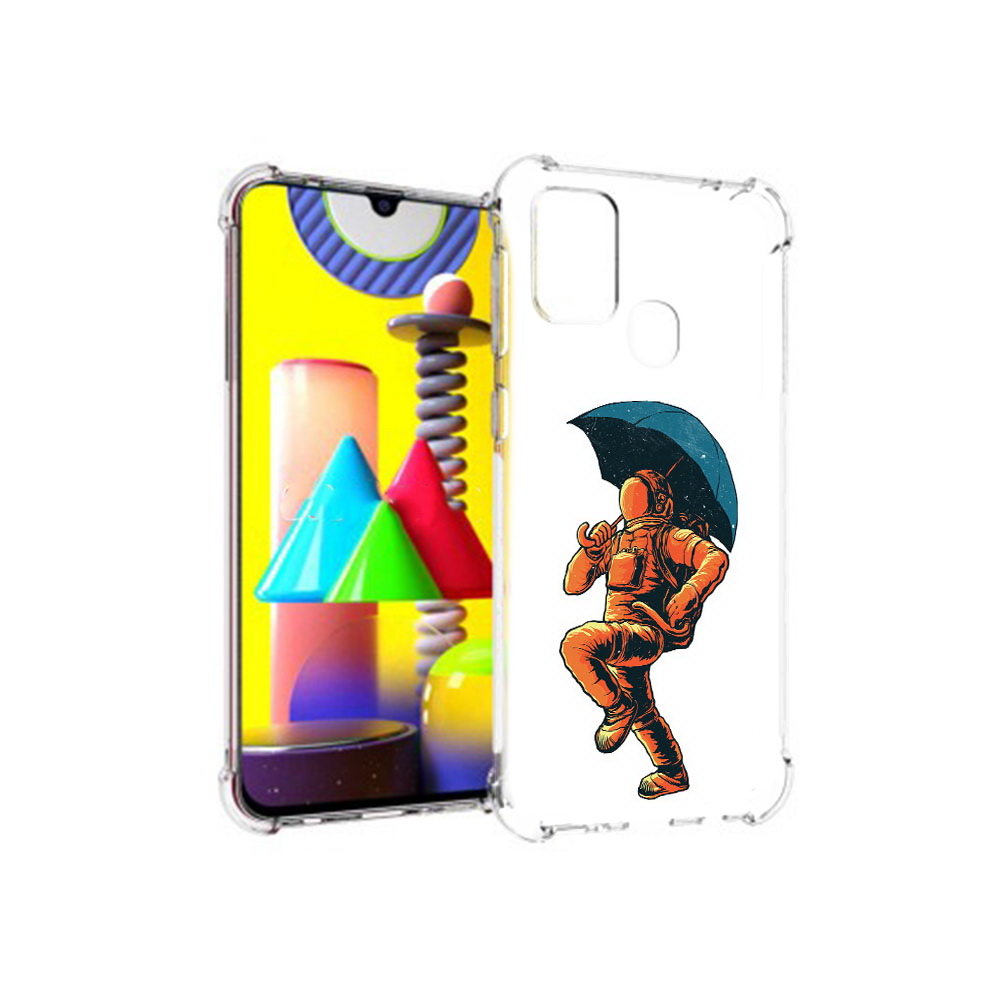 

Чехол MyPads Tocco для Samsung Galaxy M31 шагающий космонавт с зонтом (PT147019.488.695), Прозрачный, Tocco