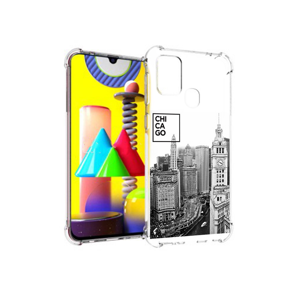 

Чехол MyPads Tocco для Samsung Galaxy M31 черно белый чикаго (PT147019.488.689), Прозрачный, Tocco