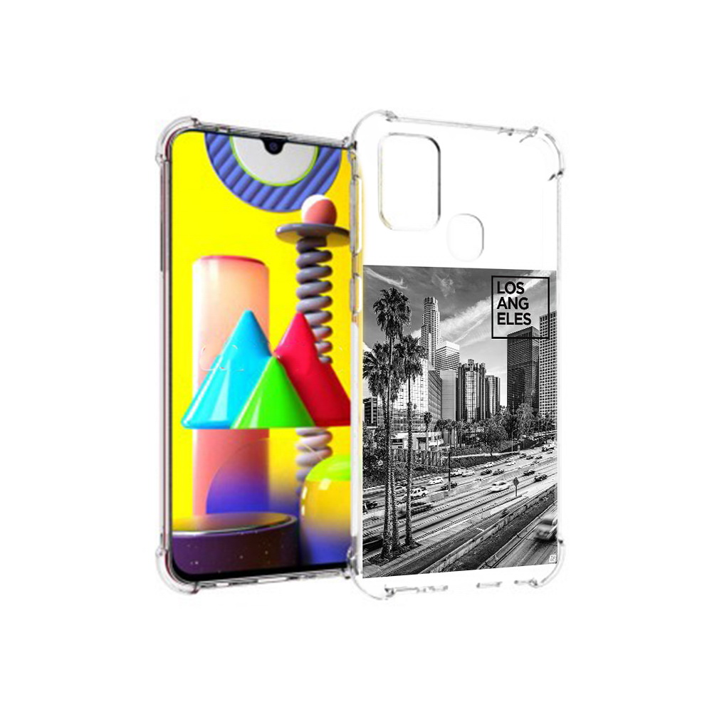 

Чехол MyPads Tocco для Samsung Galaxy M31 черно белый лос анджелес (PT147019.488.685), Прозрачный, Tocco