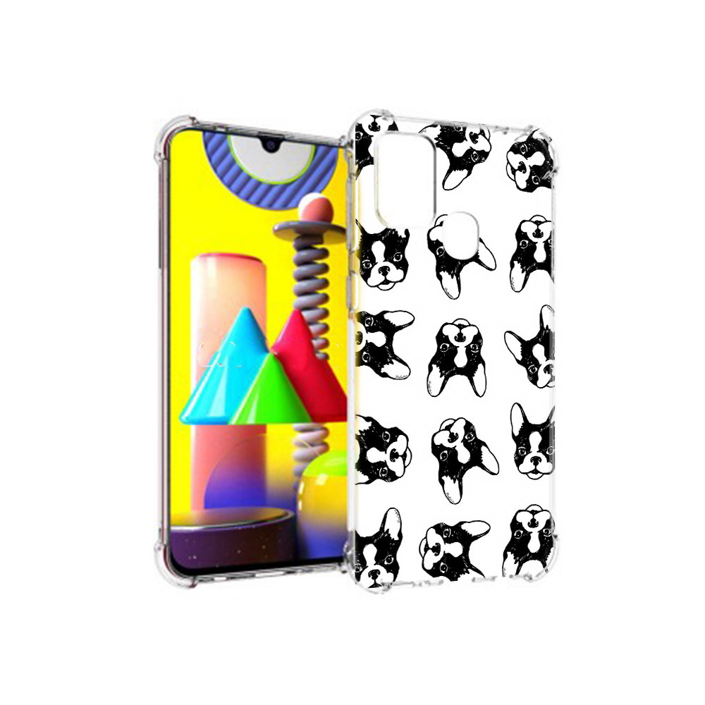 

Чехол MyPads Tocco для Samsung Galaxy M31 черно белые собачки (PT147019.488.683), Прозрачный, Tocco