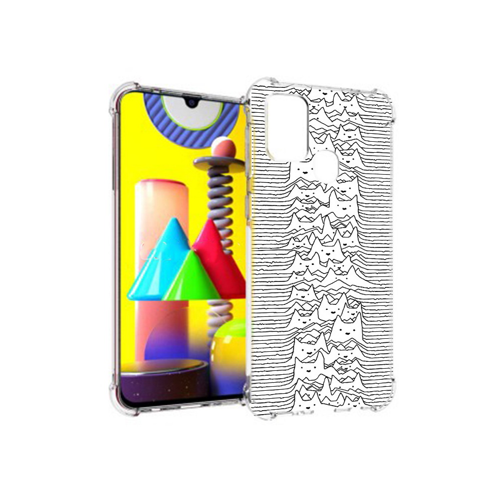 

Чехол MyPads Tocco для Samsung Galaxy M31 черно белые коты 3D (PT147019.488.682), Прозрачный, Tocco