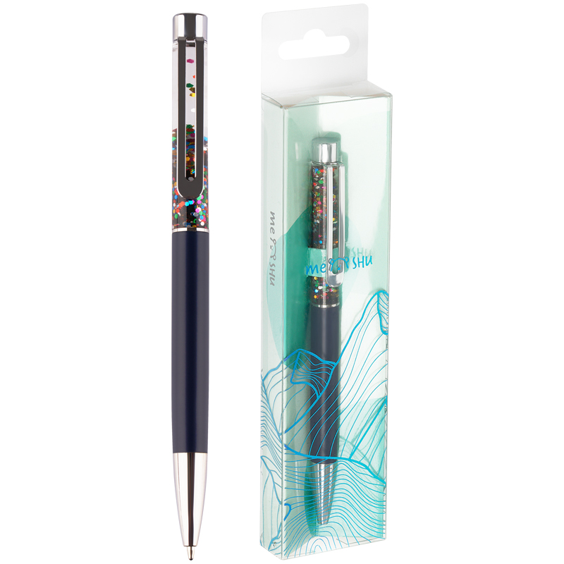 Ручка шариковая автоматическая MESHU Black sand (08мм, синий цвет чернил) 24шт (MS_94147)